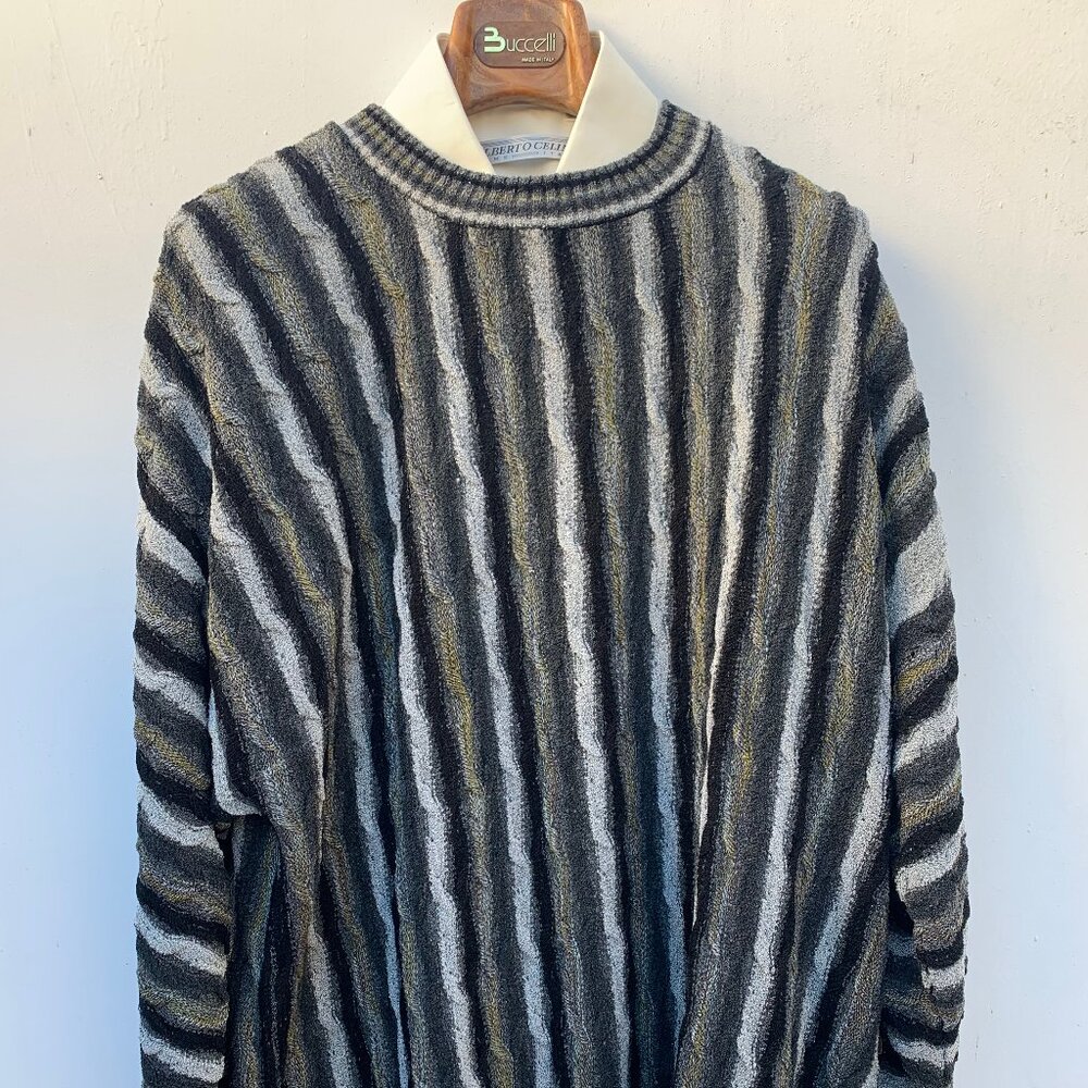 Protegé Collections Men’s Vertical Line 70% Acrylic 30% Nylon Pullover Sweaters